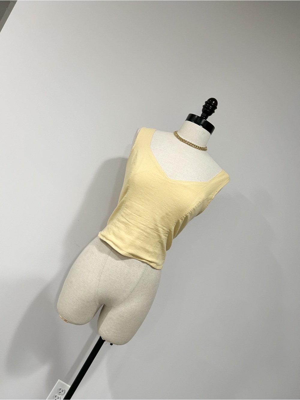 Express Pale Yellow Square-Neck Tank